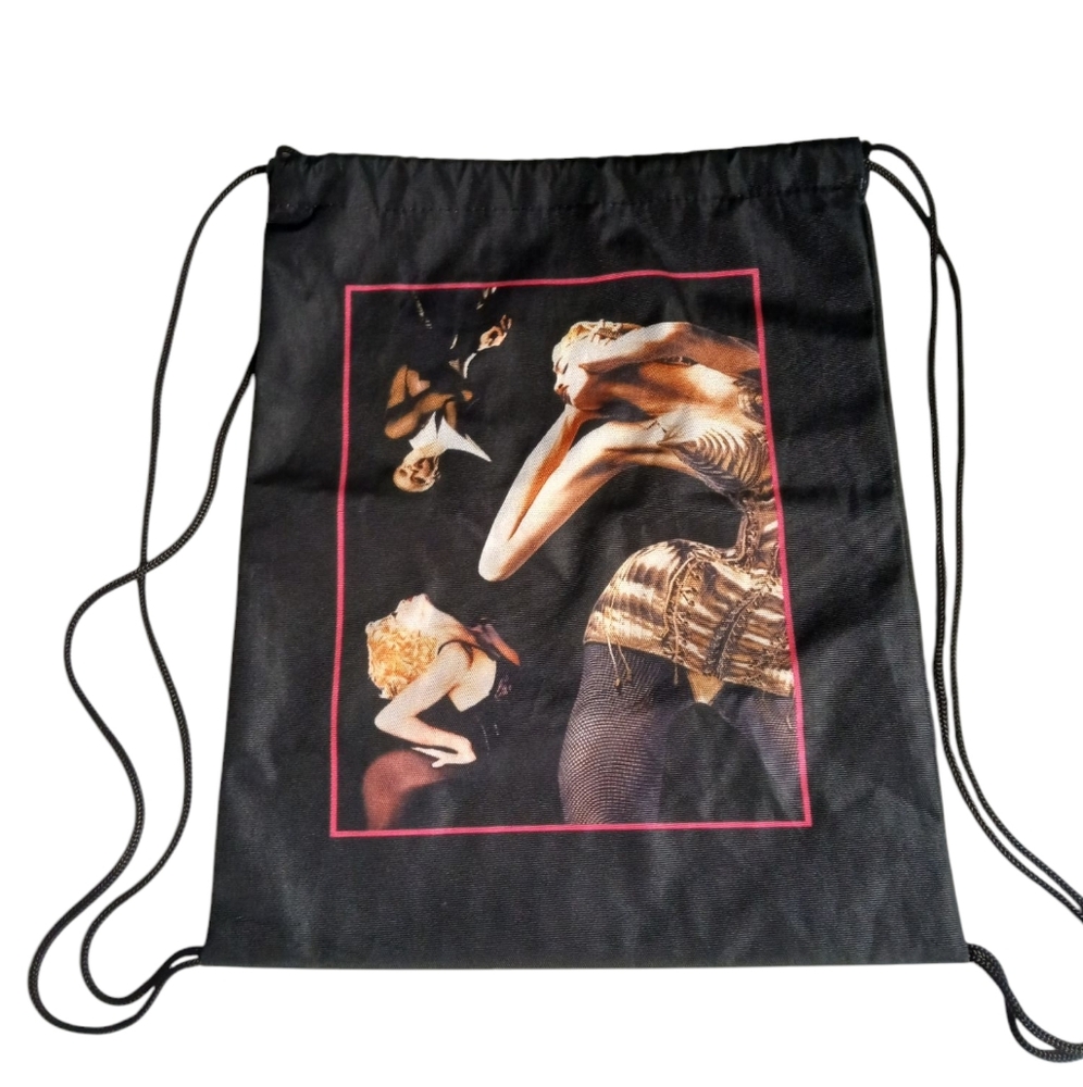 Madonna Thw Celwbration Tour Black Drawstring Bag